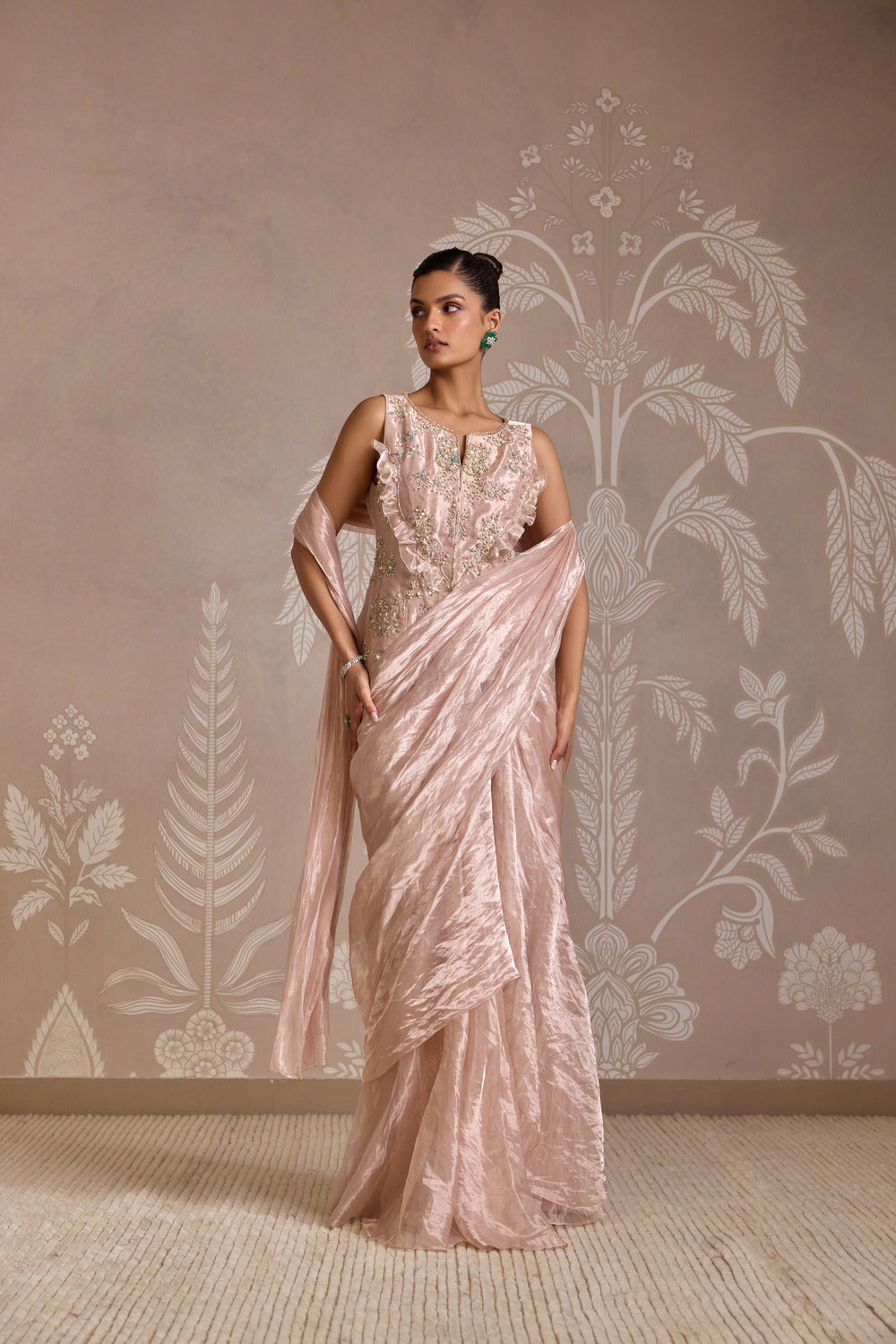 ROSE GOLD SAREE SET