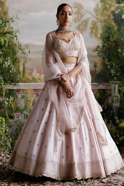 Baby Pink Lehenga Set Estie Couture