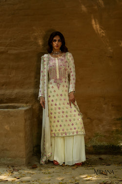 Mayra - Lemon Kurta Sharara Set  Set With Sharara