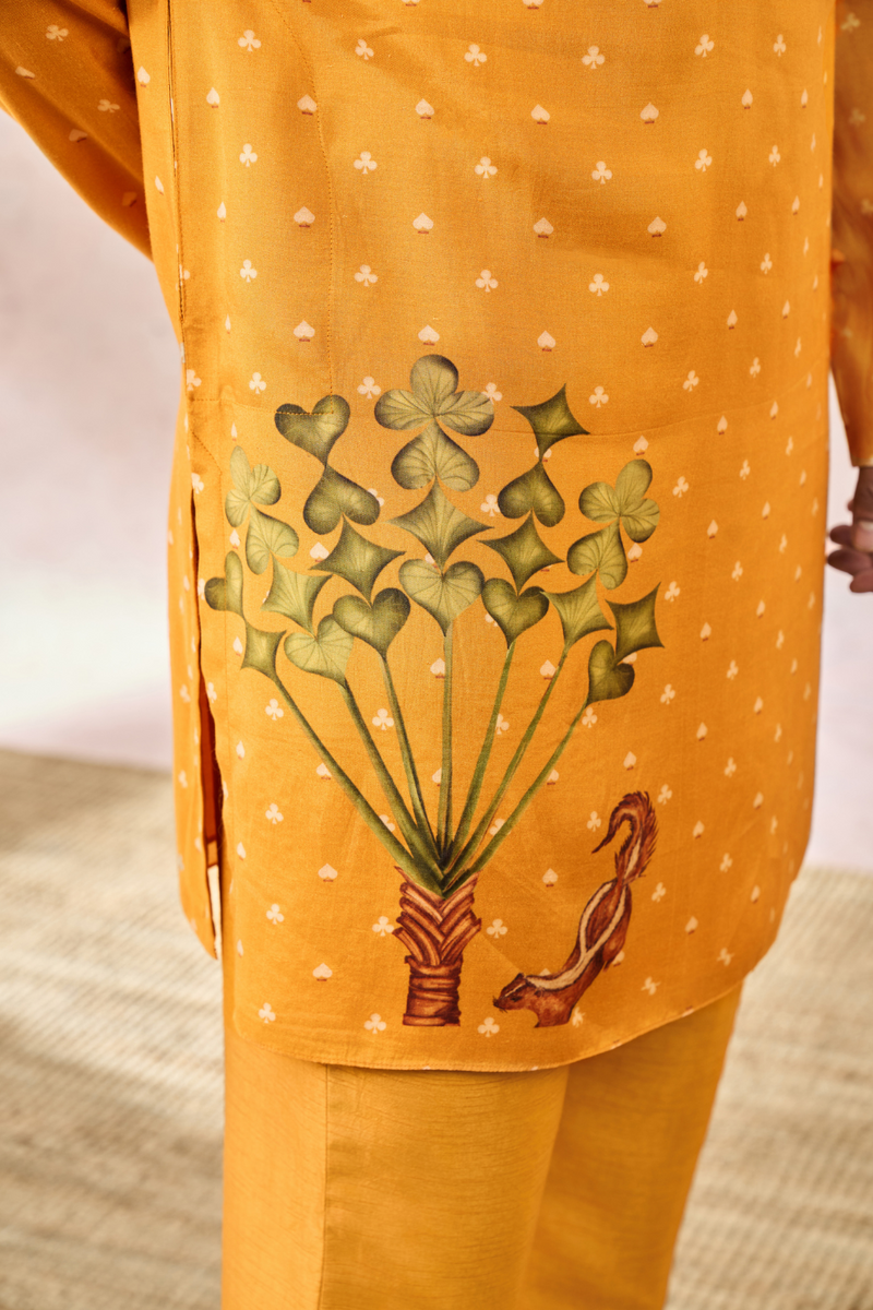 YELLOW SPADE BLOSSOM KURTA