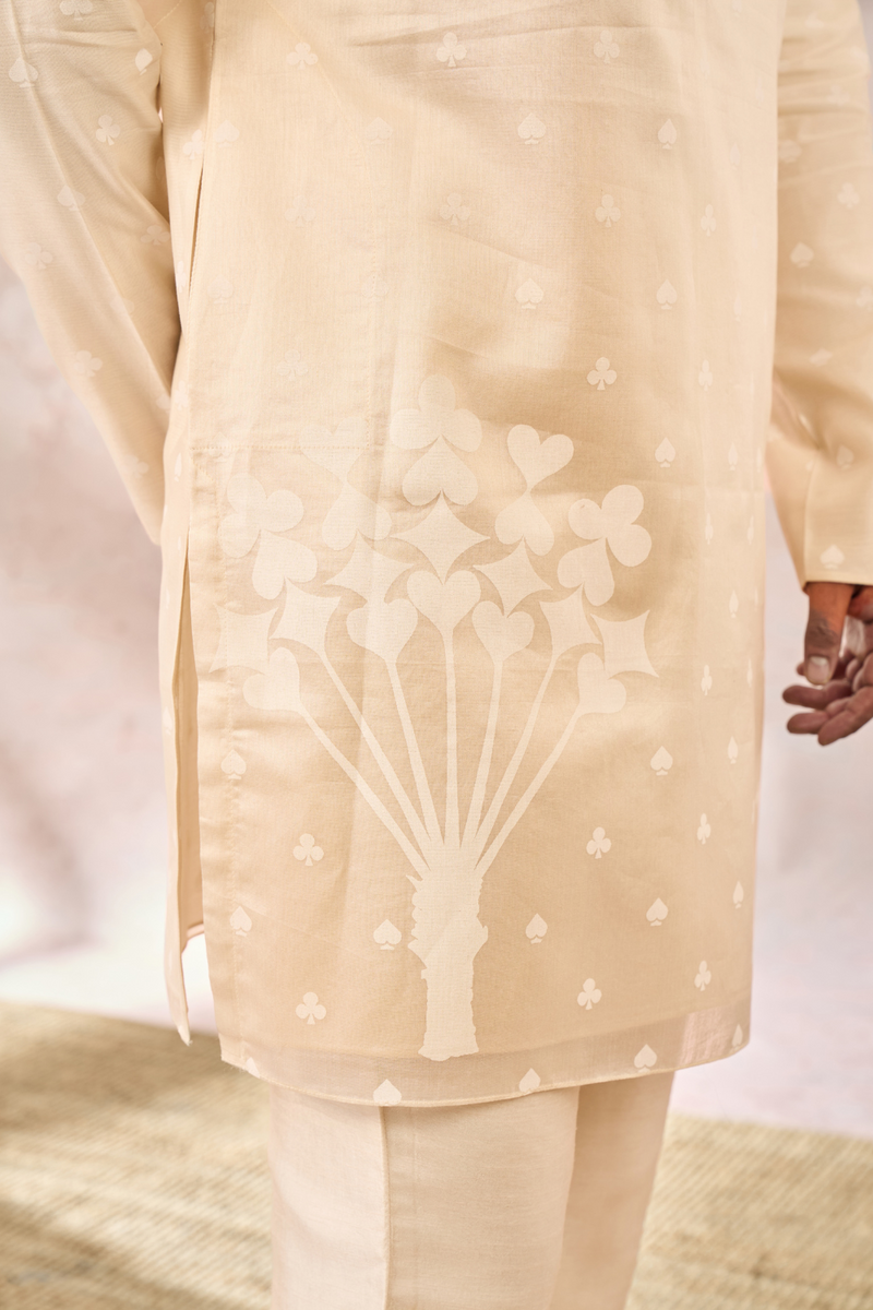 IVORY SPADE BLOSSOM KURTA
