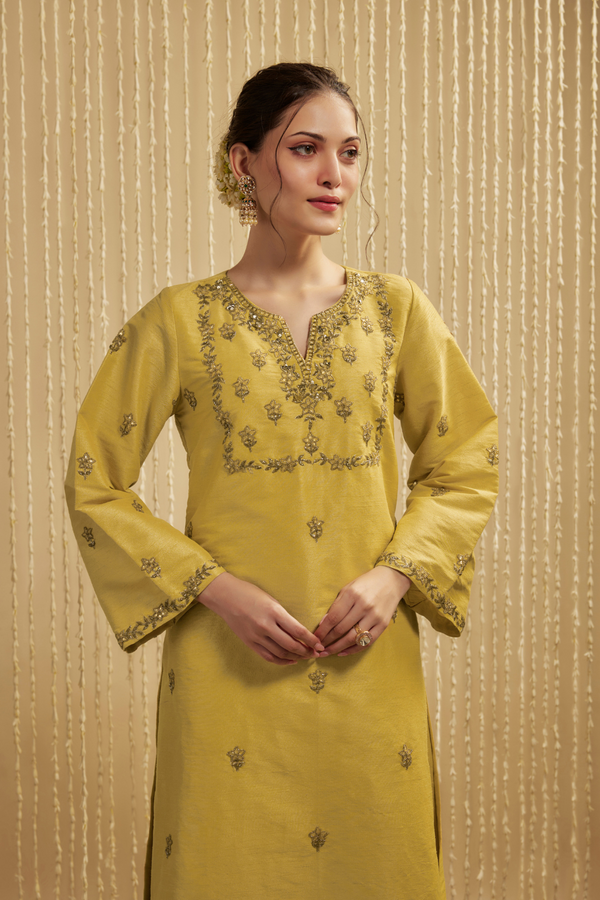 YELLOW KURTA PANTS SET