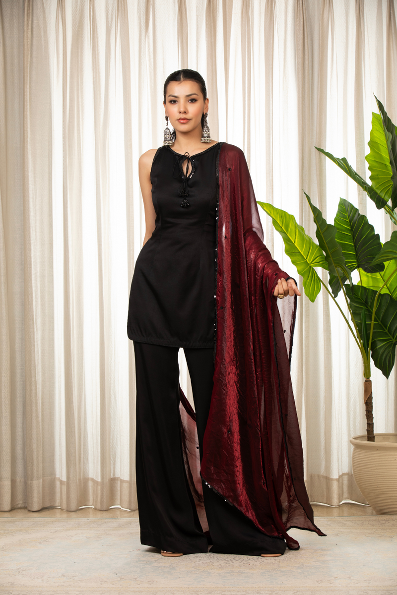 Siyah Bell Bottom Set