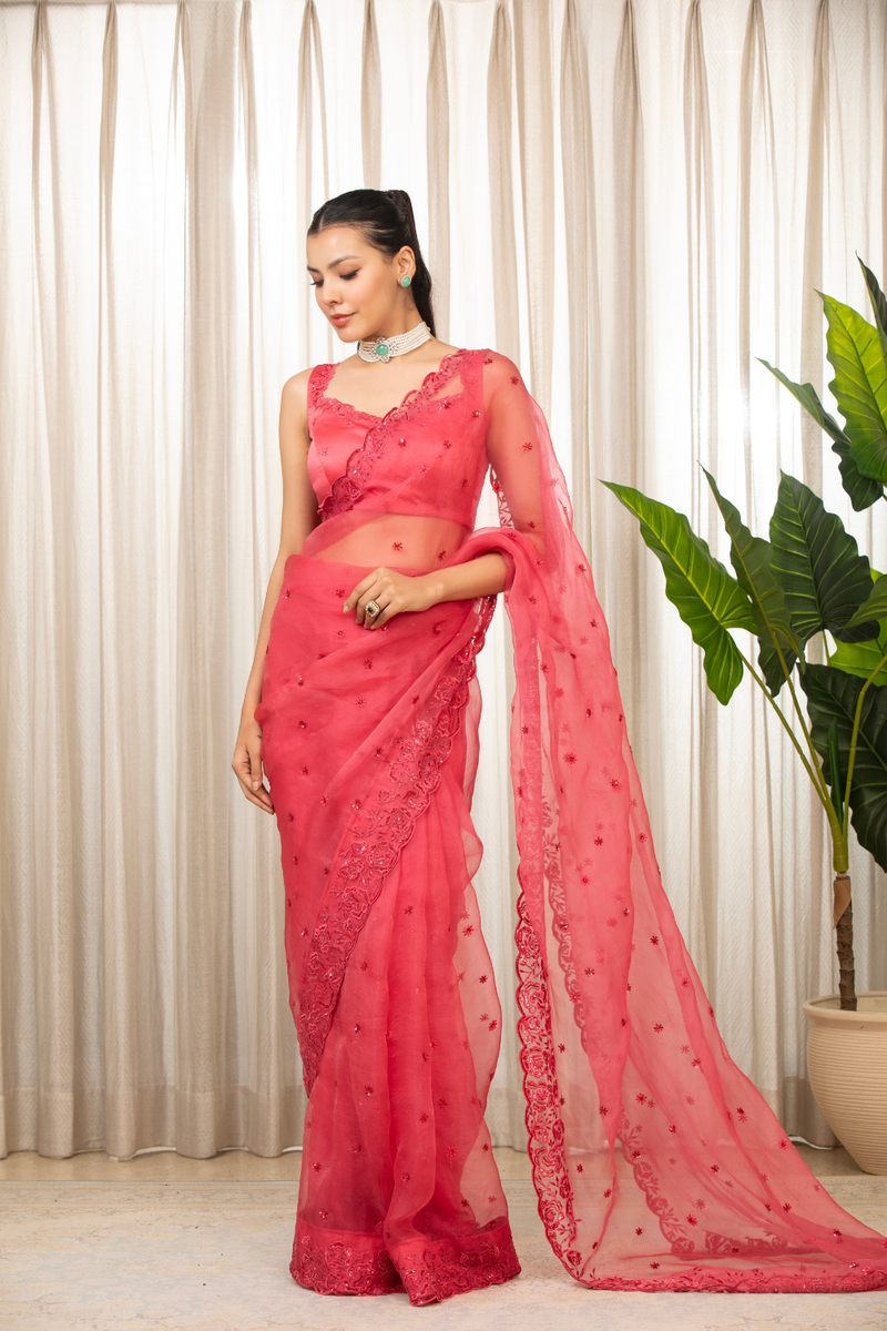 Pink Nyra Saree Set
