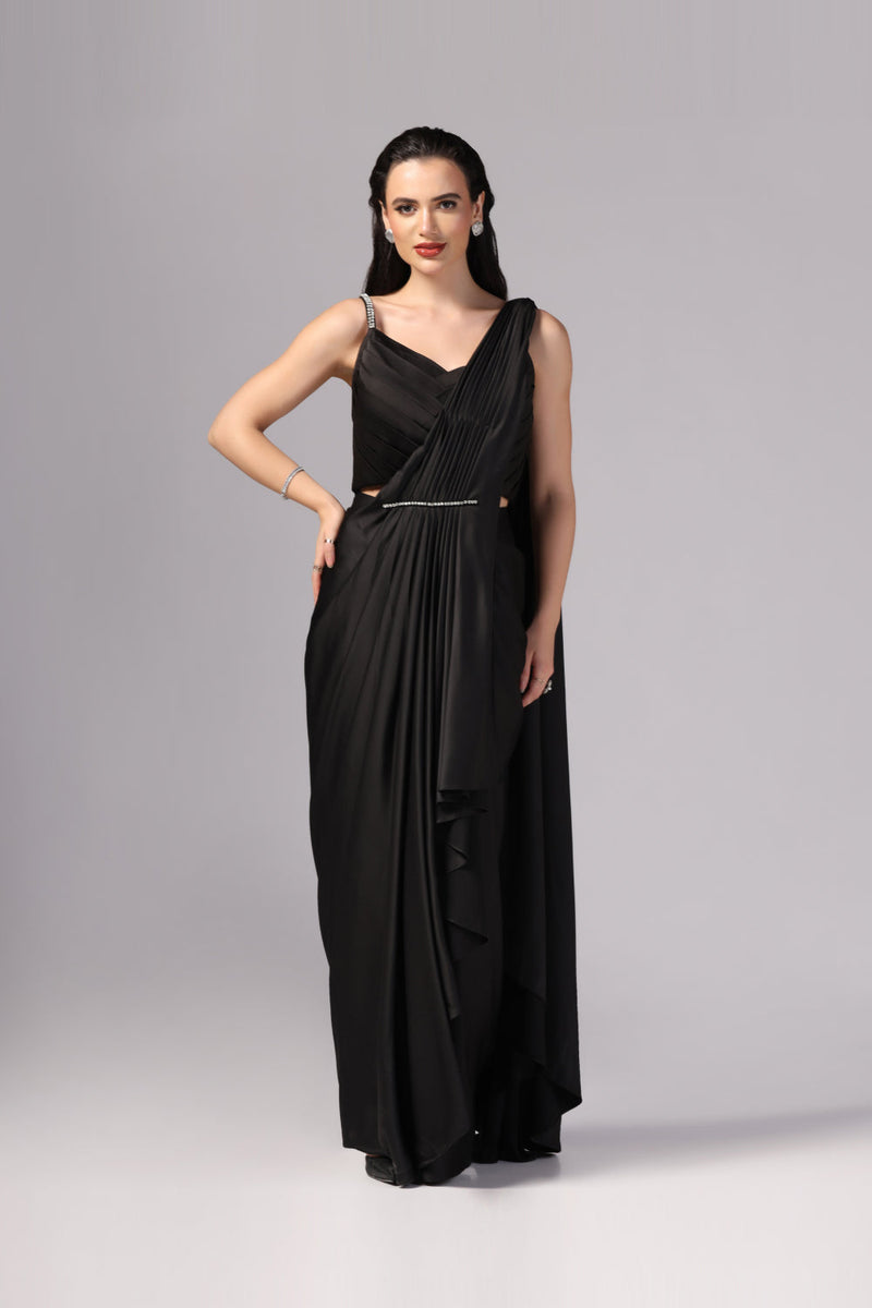 Black indo western saree 2025