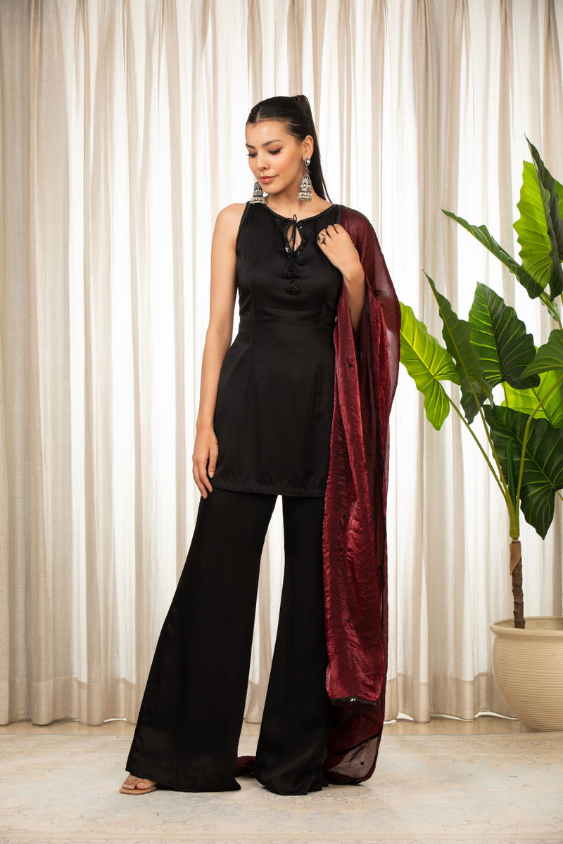 Siyah Bell Bottom Set