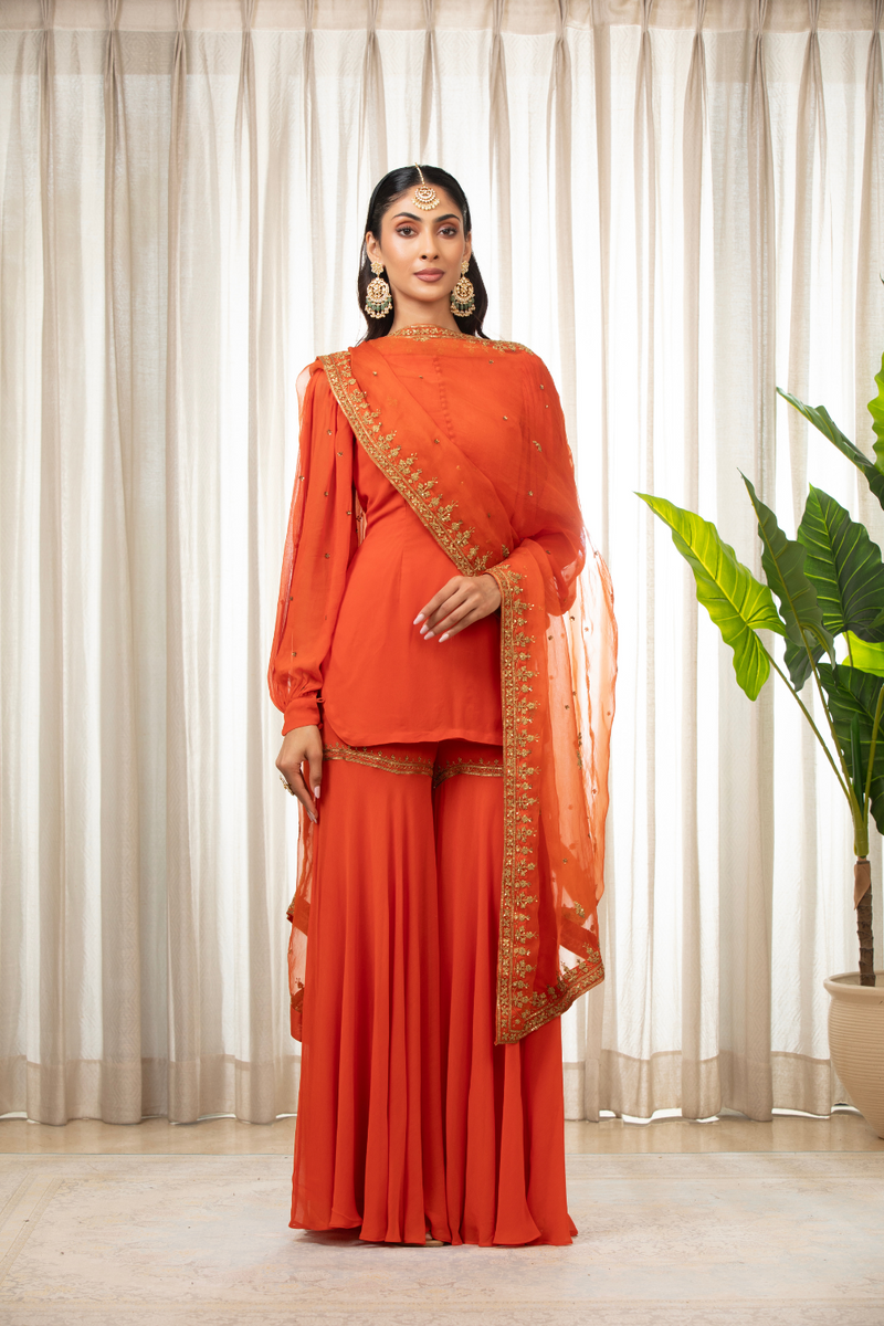Rust Dilkash Kurta Set