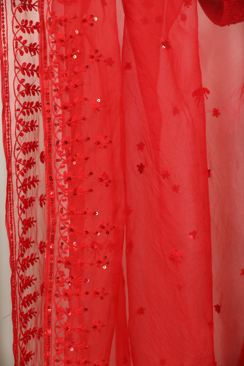 Lal Sharara Peplum Set