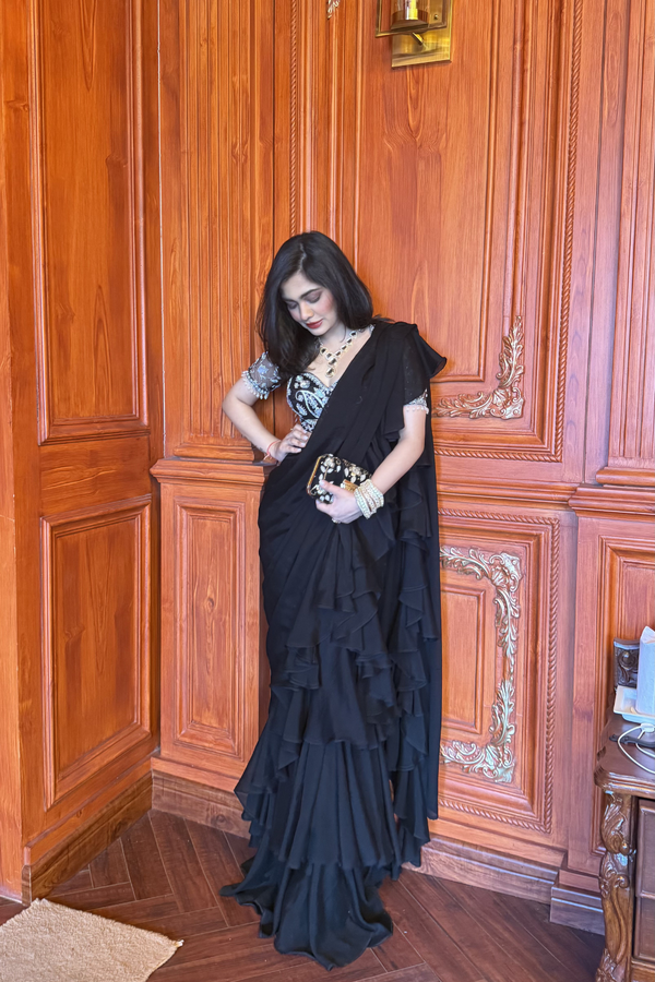 LASHA RUFFLE SAREE SET
