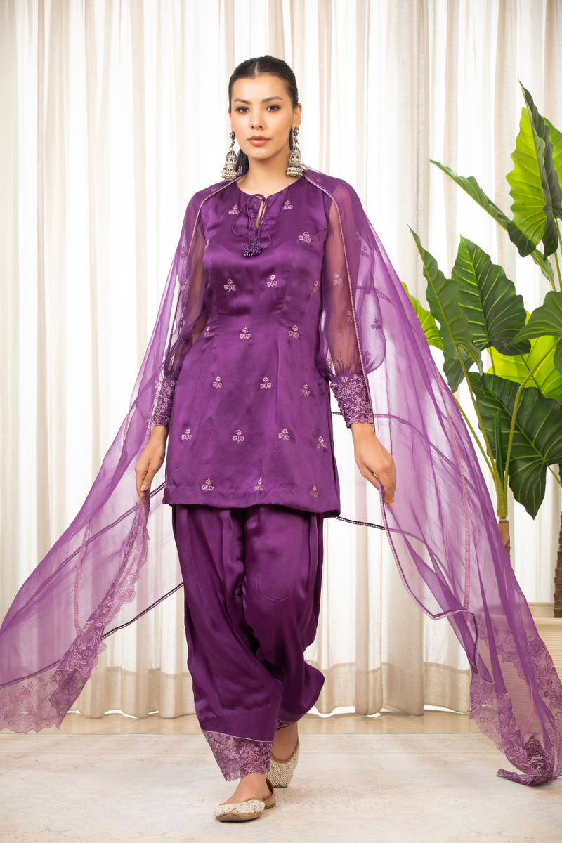 Purple Kurta Set