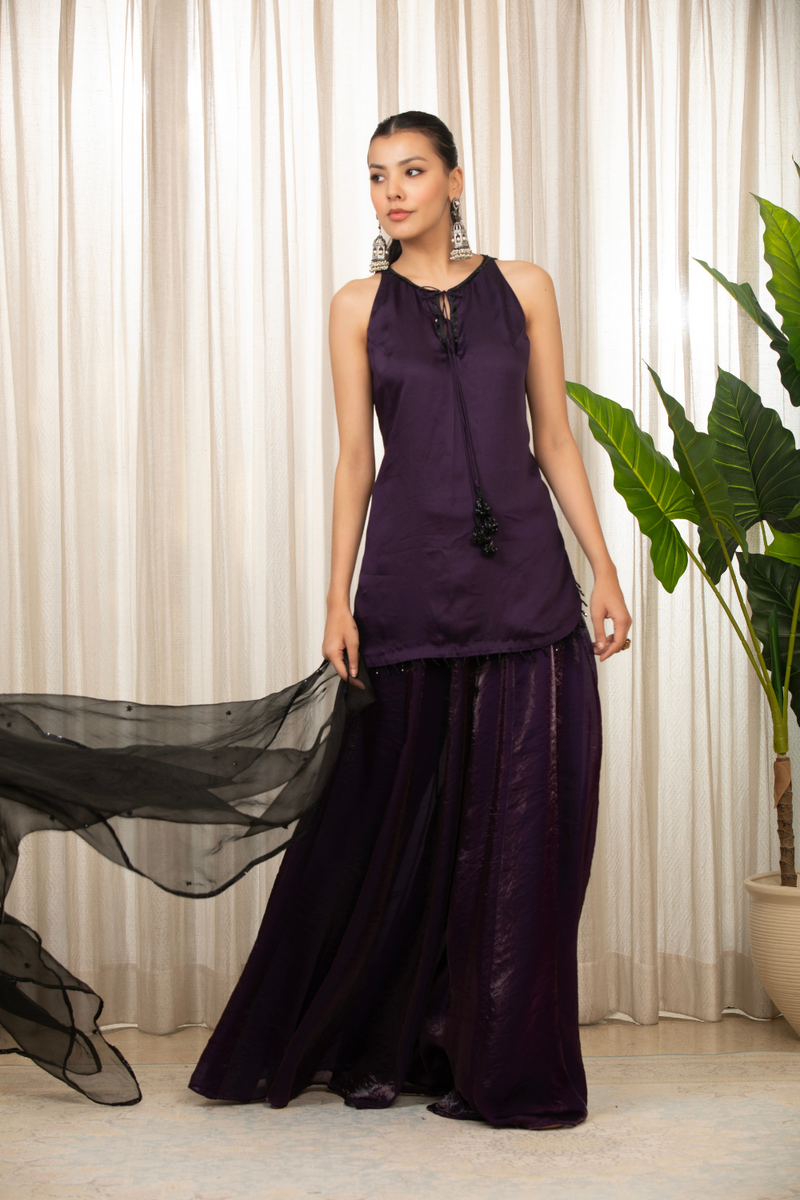 Jasmine Purplish Sharara Set