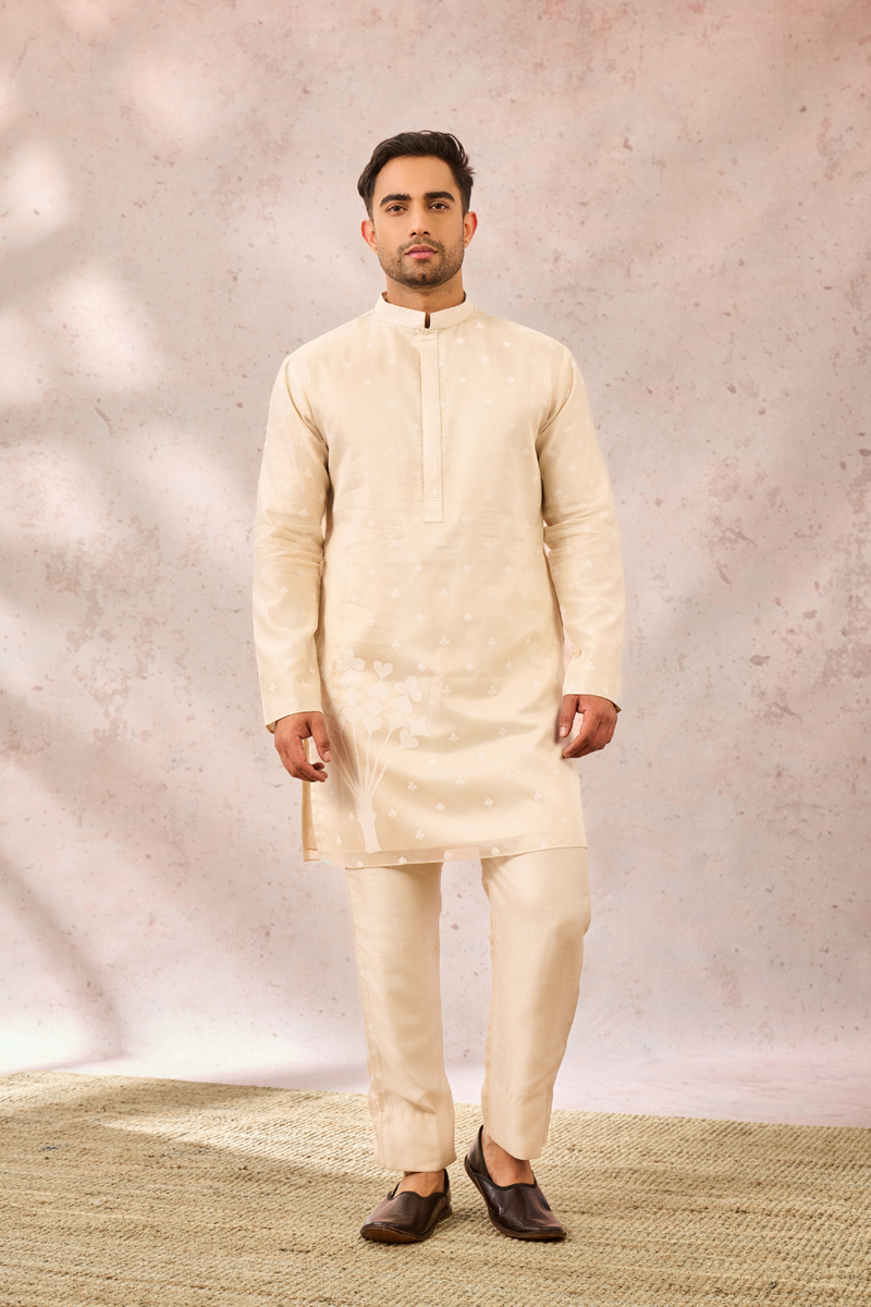IVORY SPADE BLOSSOM KURTA