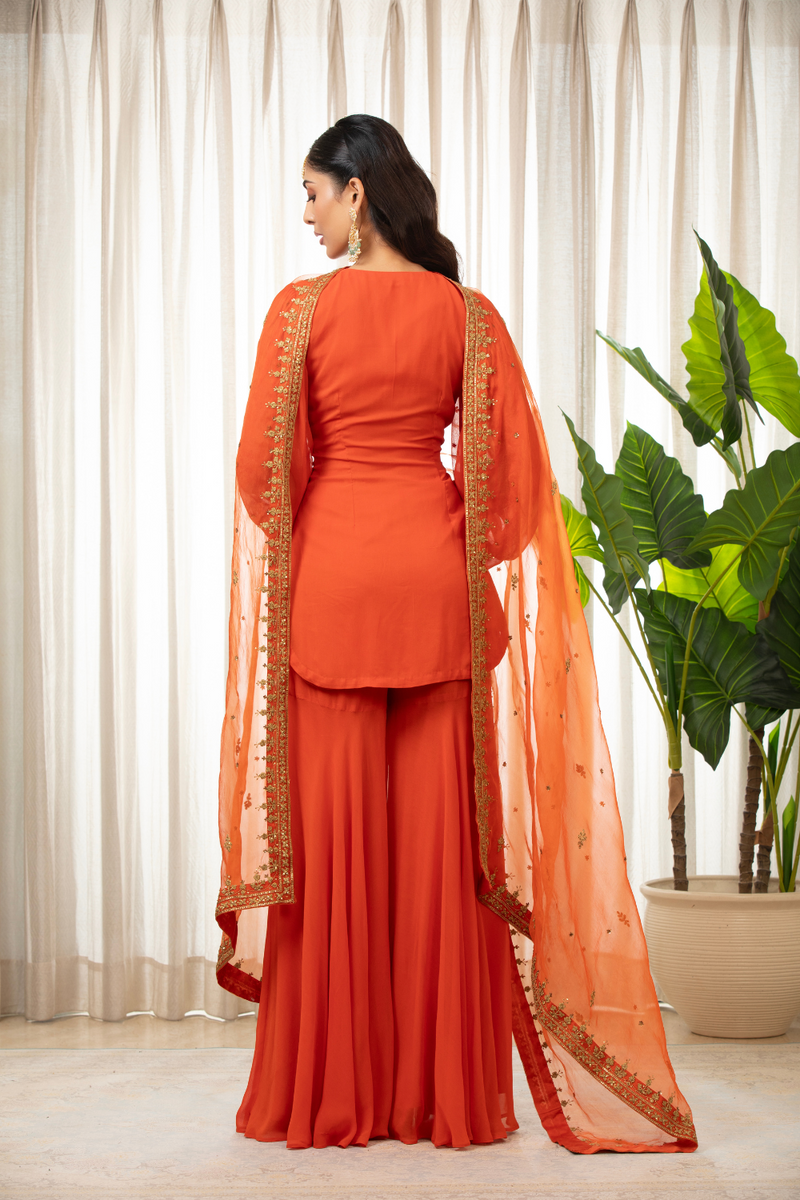 Rust Dilkash Kurta Set