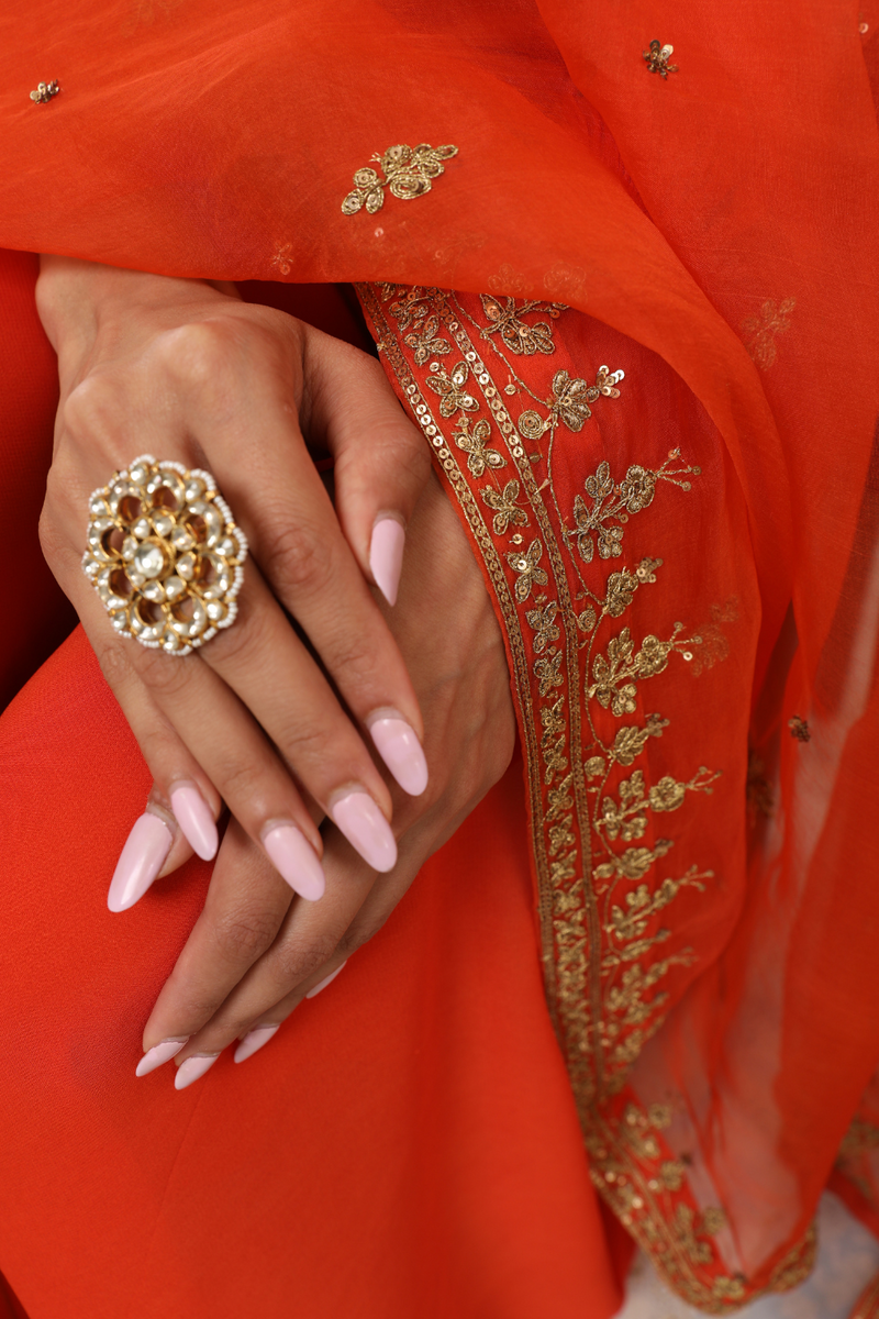Rust Dilkash Kurta Set