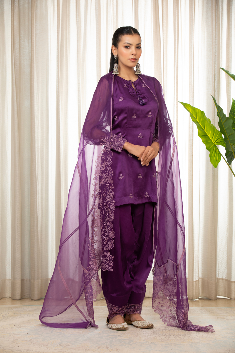 Purple Kurta Set