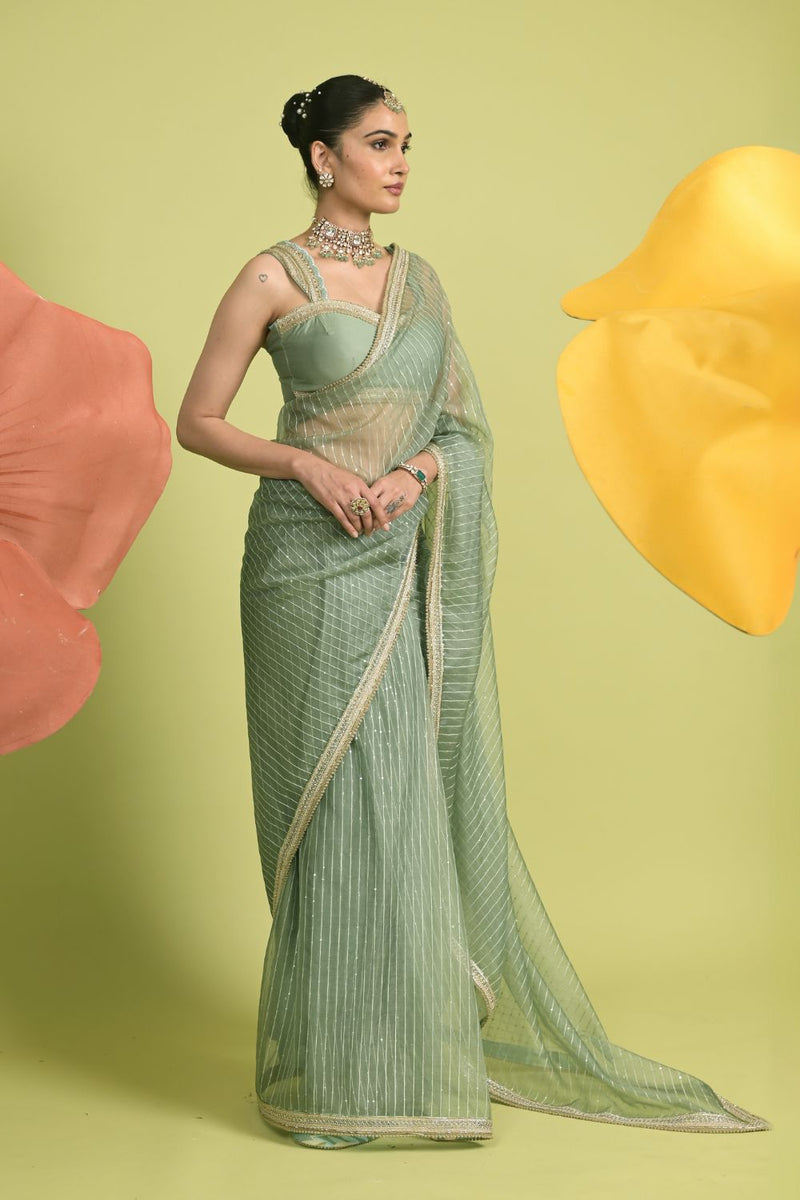 Matcha Melody Saree