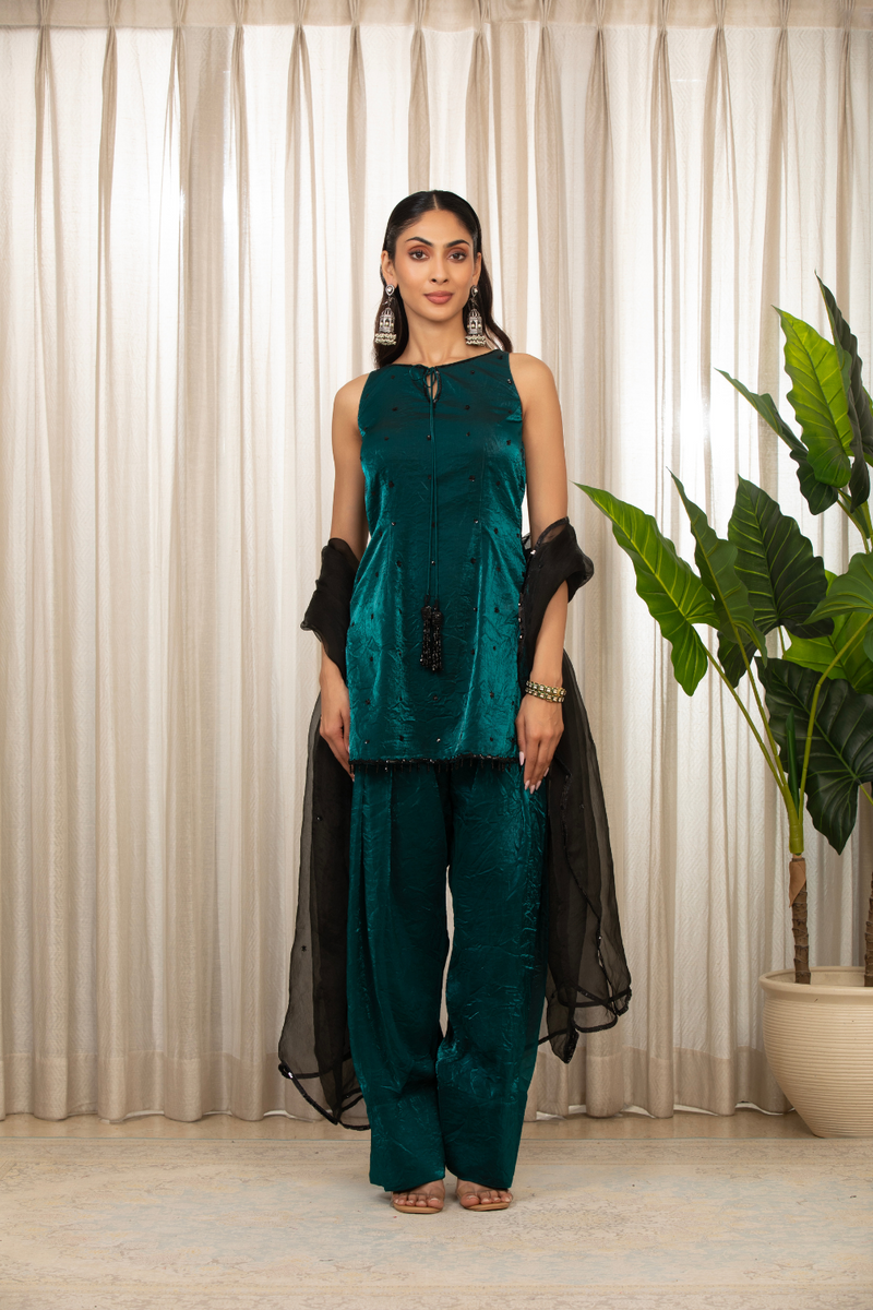Teal Jasmine Kurta Set