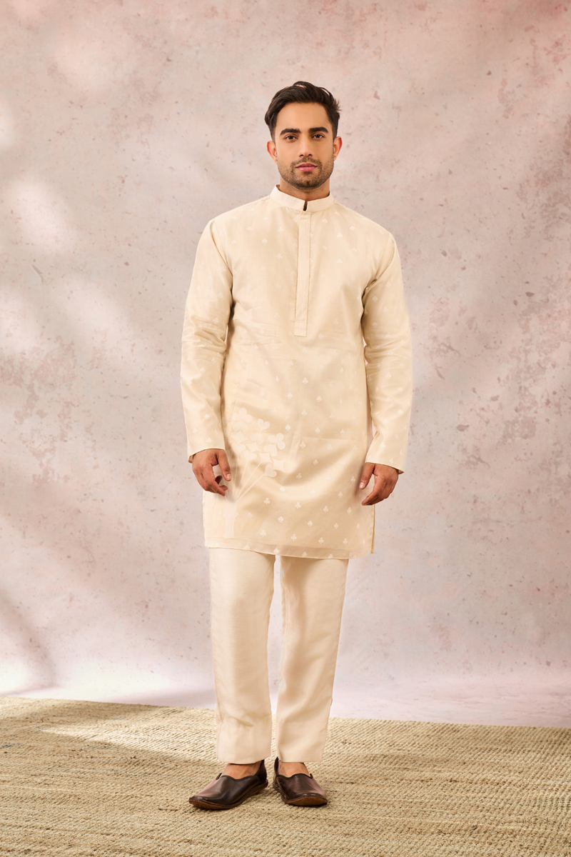IVORY SPADE BLOSSOM KURTA