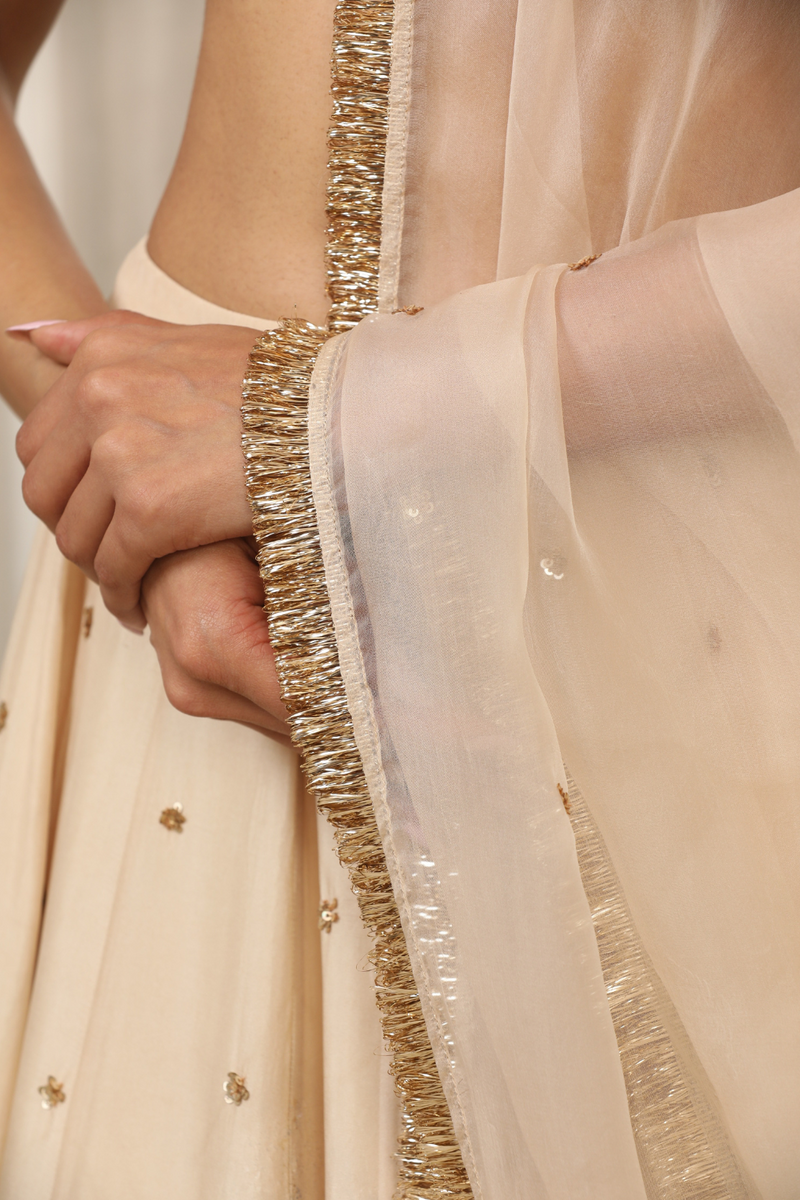 Cream Lehenga Set