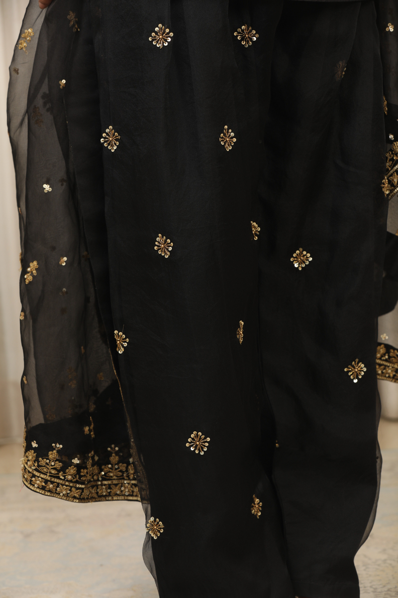 Siyah Embroidered Salwaar Set