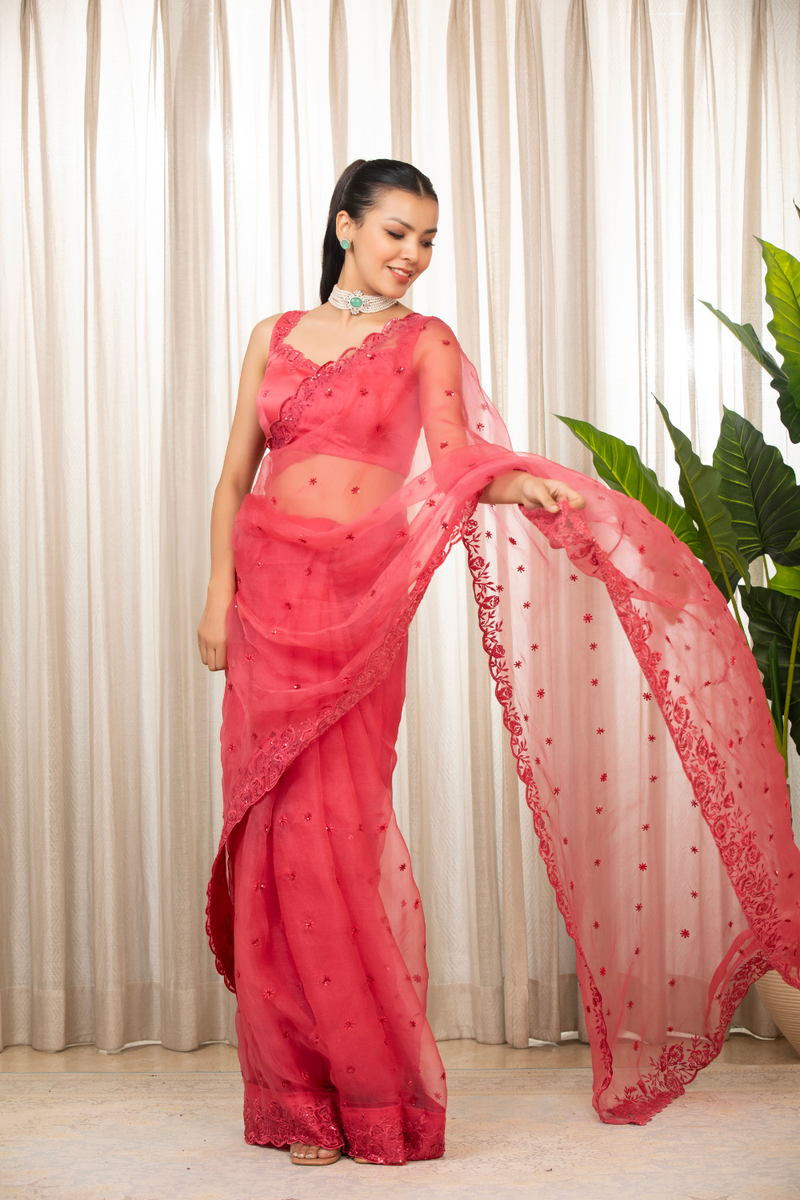 Pink Nyra Saree Set