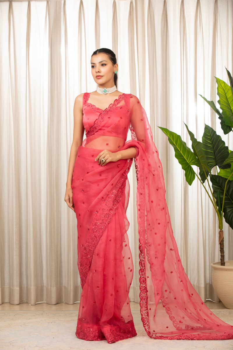Pink Nyra Saree Set