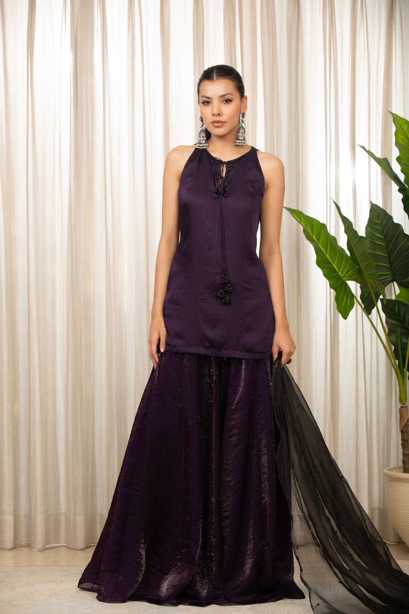 Jasmine Purplish Sharara Set