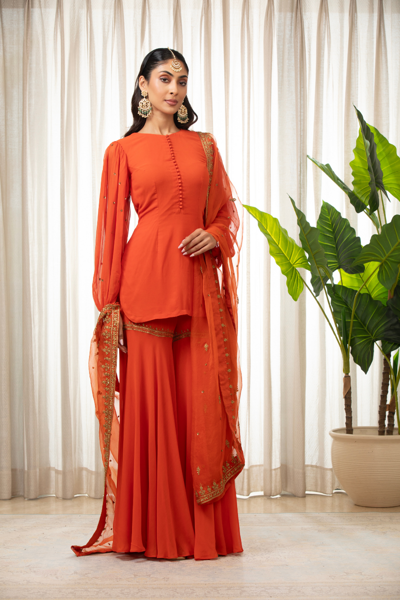 Rust Dilkash Kurta Set