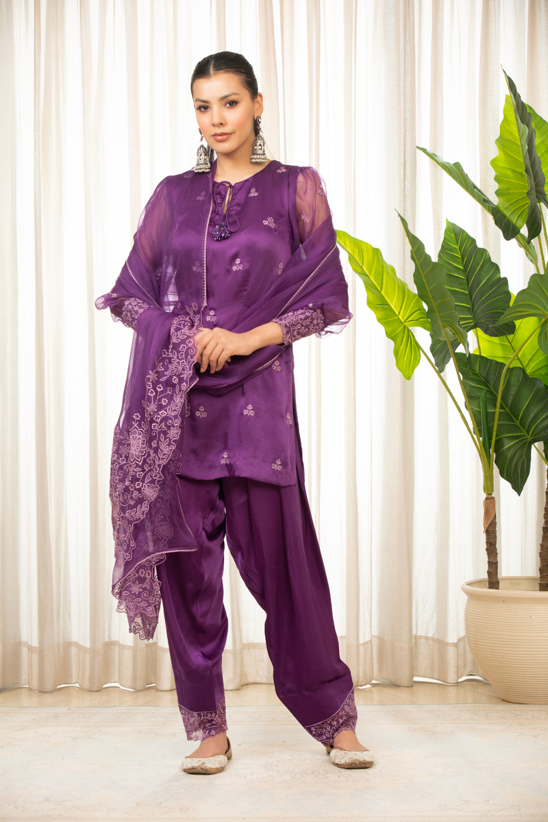 Purple Kurta Set
