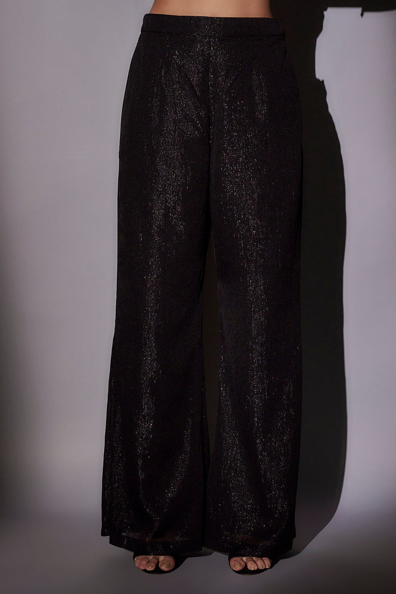 Front Neck Embroidered With Seeves Detailing Paired With Straight Hipster Pants