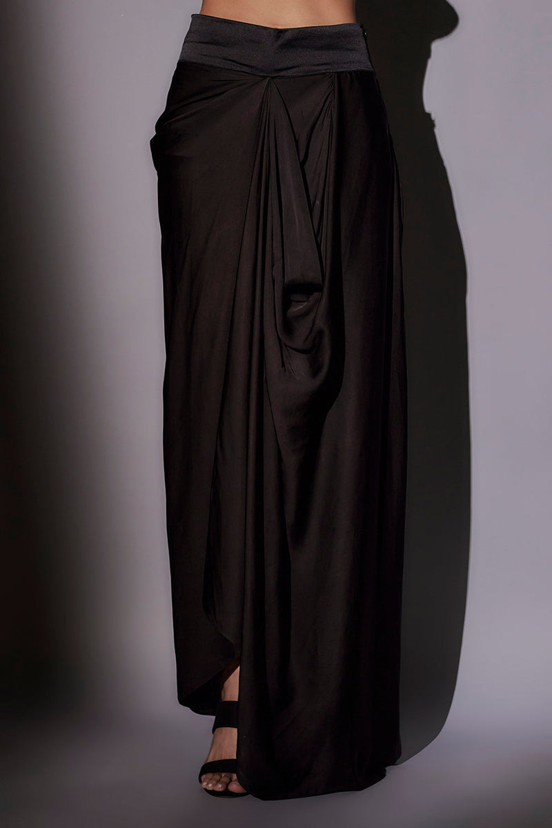 Heavy Hand Mbroidered Top With Ballon Cape Paired With Our Signature Pickup Skirt
