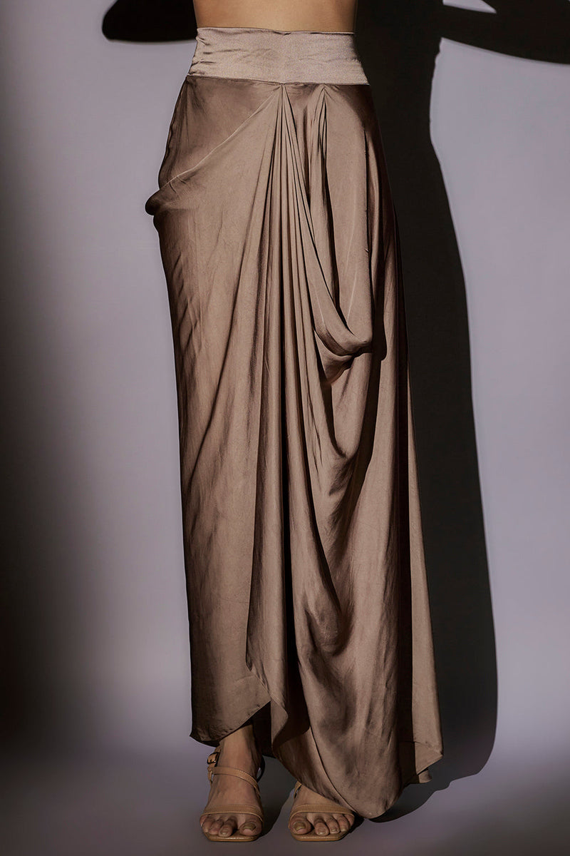 Heavy Hand Mbroidered Top With Ballon Cape Paired With Our Signature Pickup Skirt