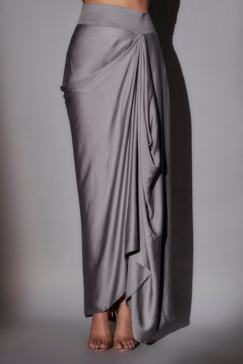 Crystal Hangings Chandilier Neckline Cape Paired With Our Signature Pickup Skirt