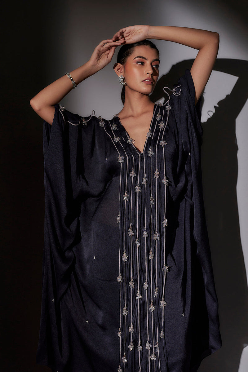 Long Kaftan With Dori And Crystal Detailing Paired With Pants