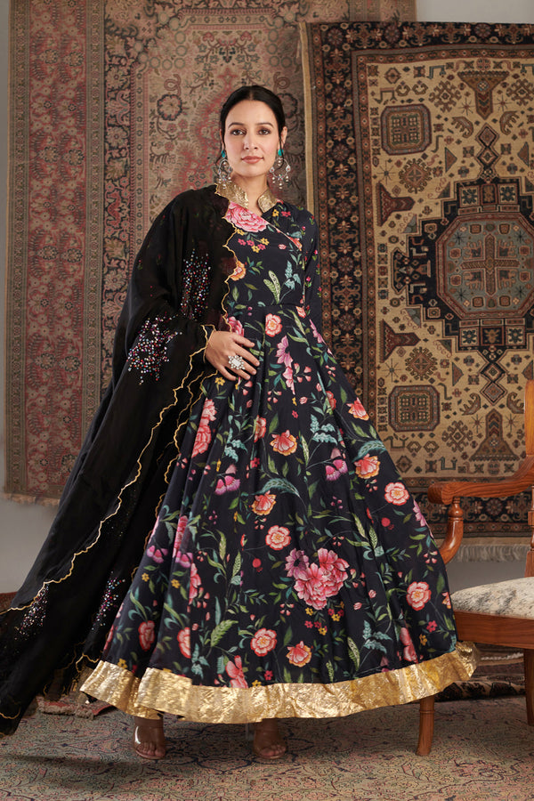 Black Anarkali Set Of 3