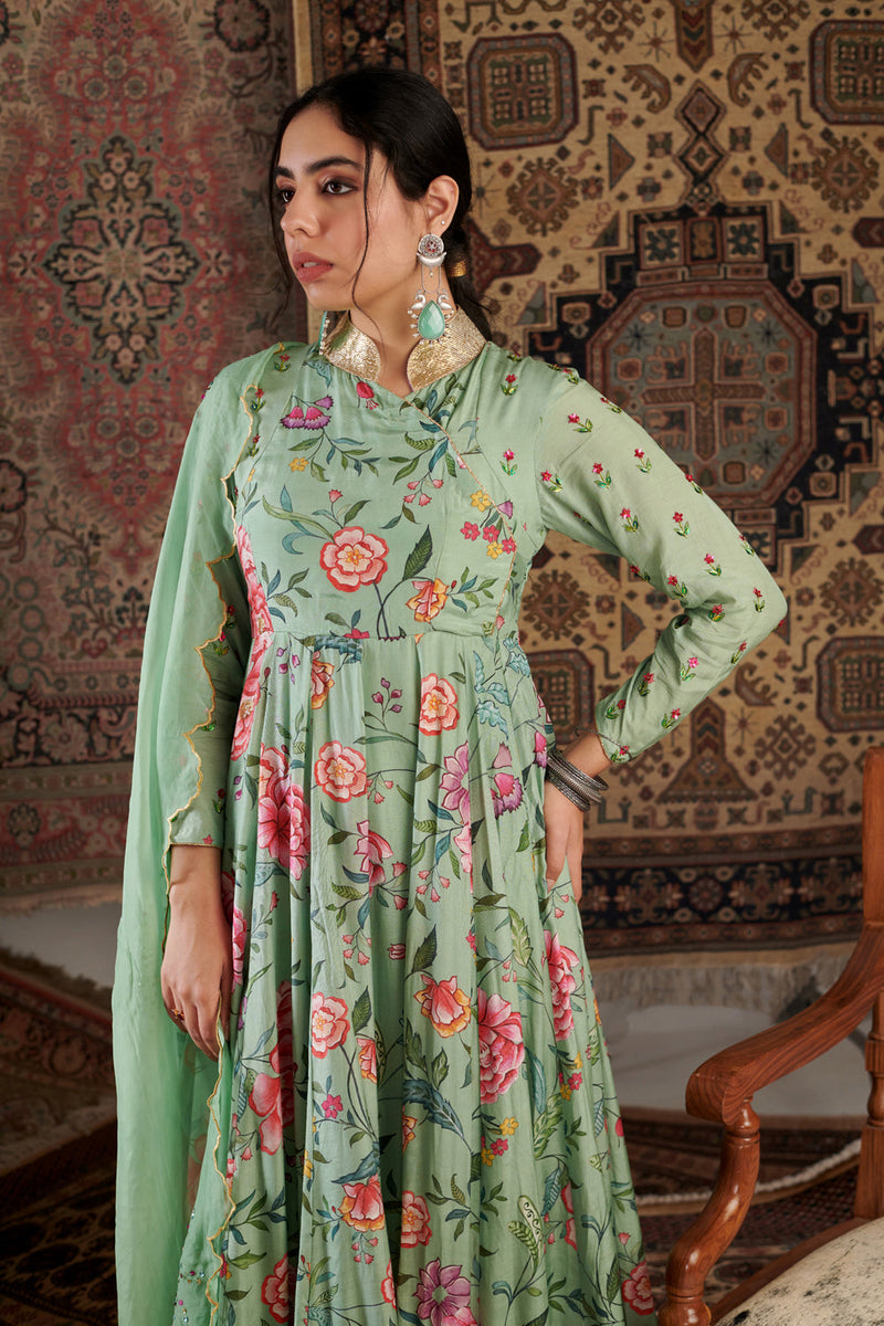 Mint Green Anarkali Set