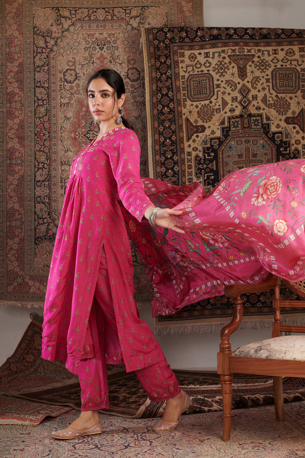 Gul Embroidered Hot Pink Kurta Set Of 3