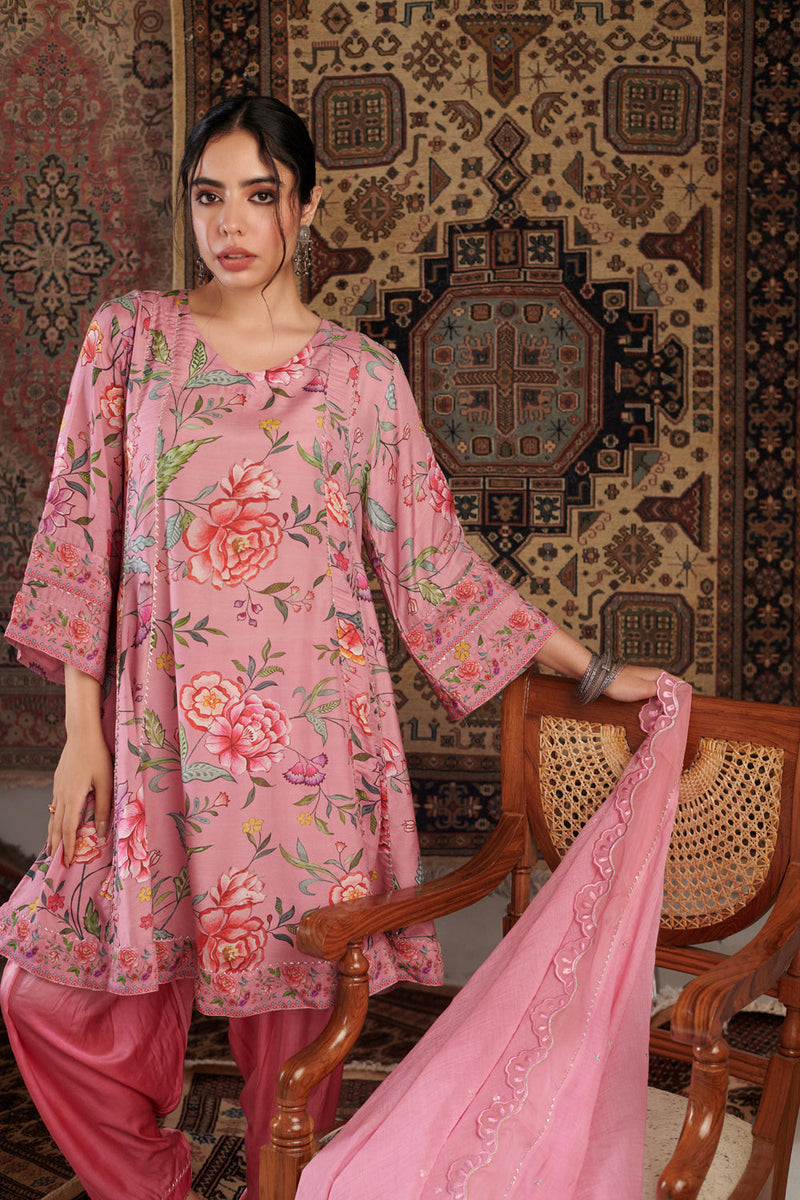 Chintz Old Rose Kurta Set Of 3