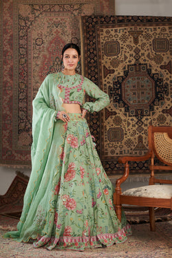 Zara Mint Green Lehenga Set