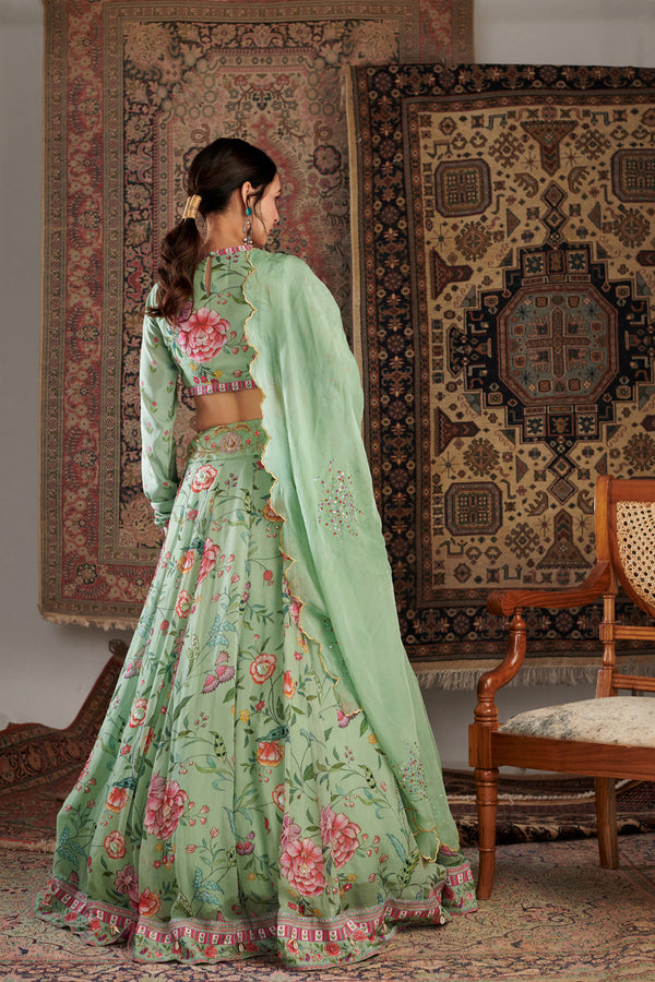 Zara Mint Green Lehenga Set