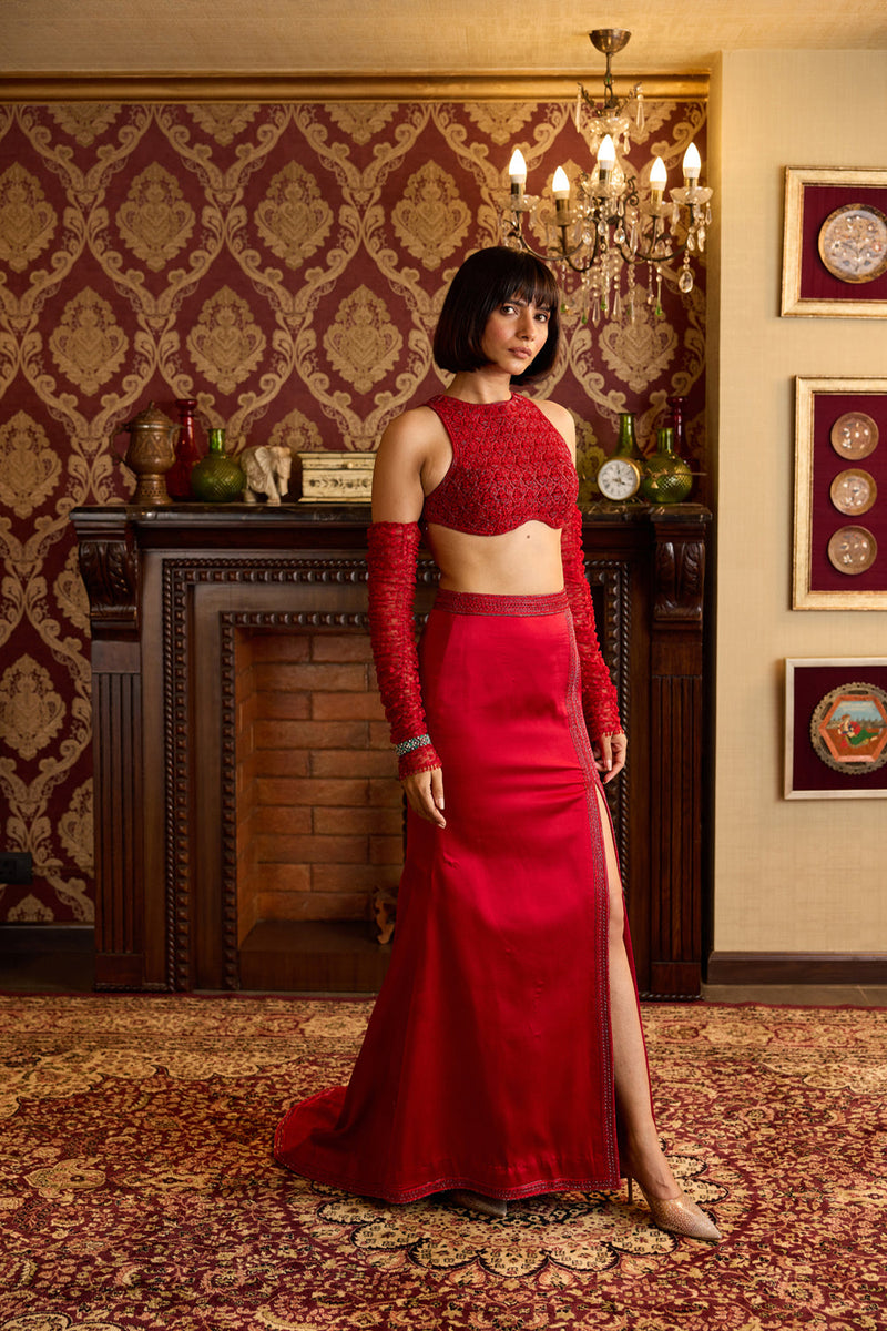 Red two piece gown 2025