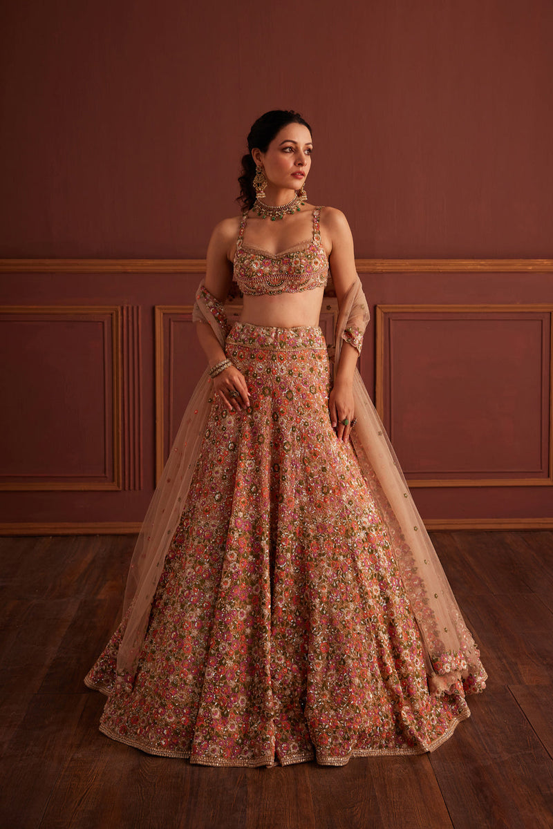Multi-Colored Floral Lehenga