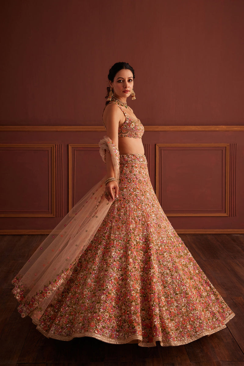 Multi-Colored Floral Lehenga