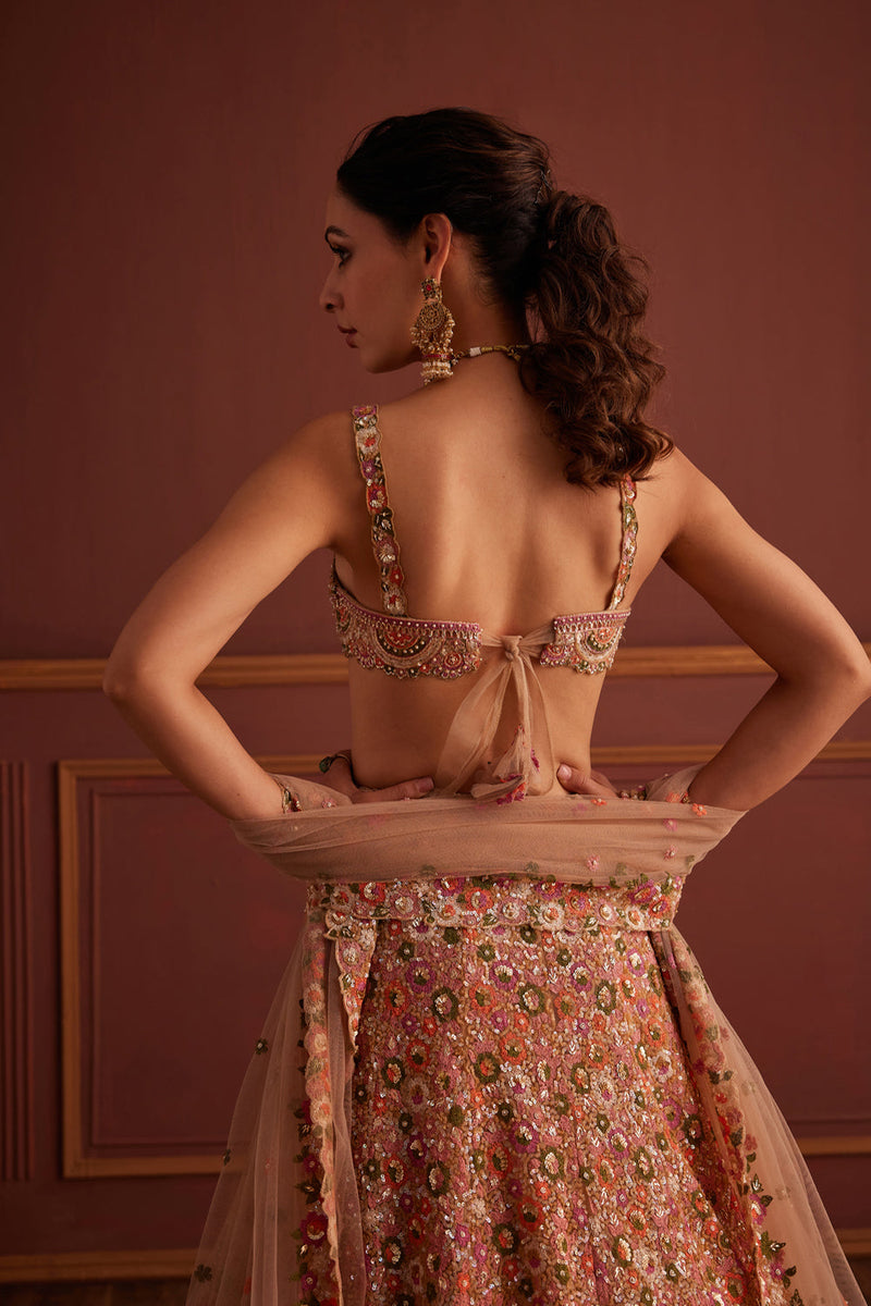 Multi-Colored Floral Lehenga
