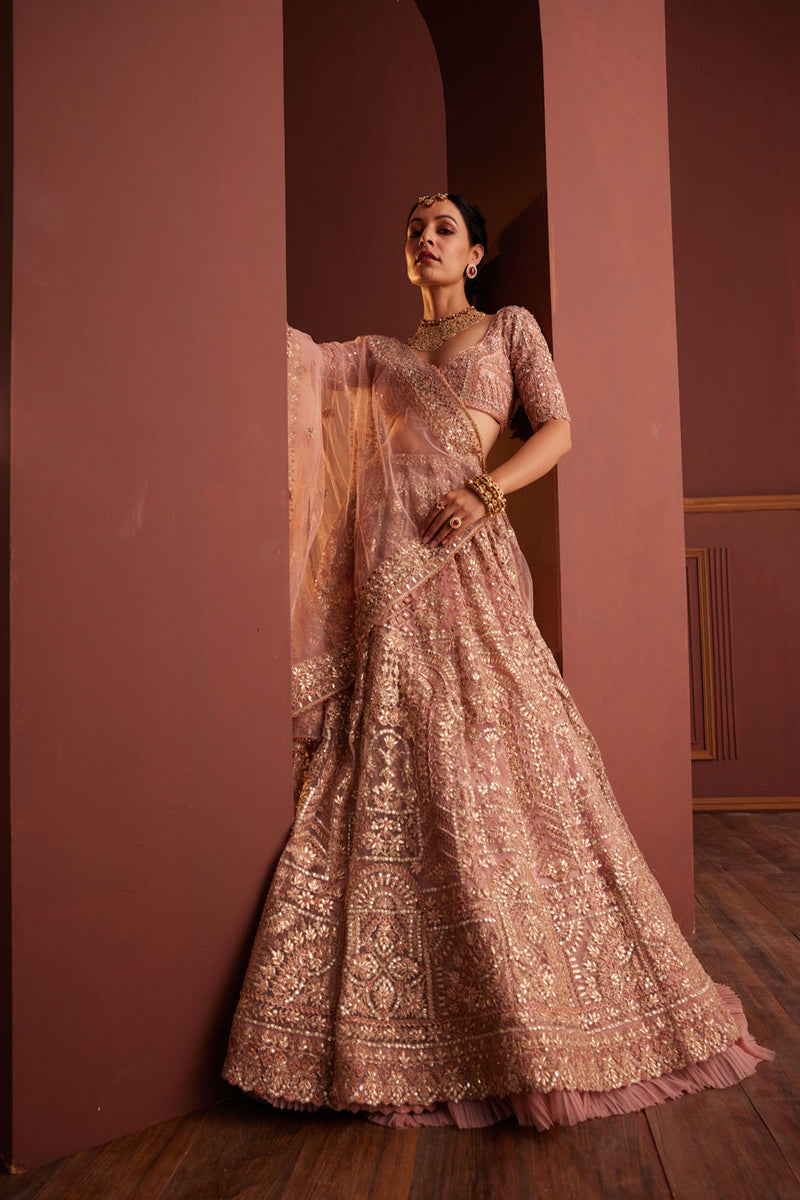 Pink Gotta-Patti Lehenga