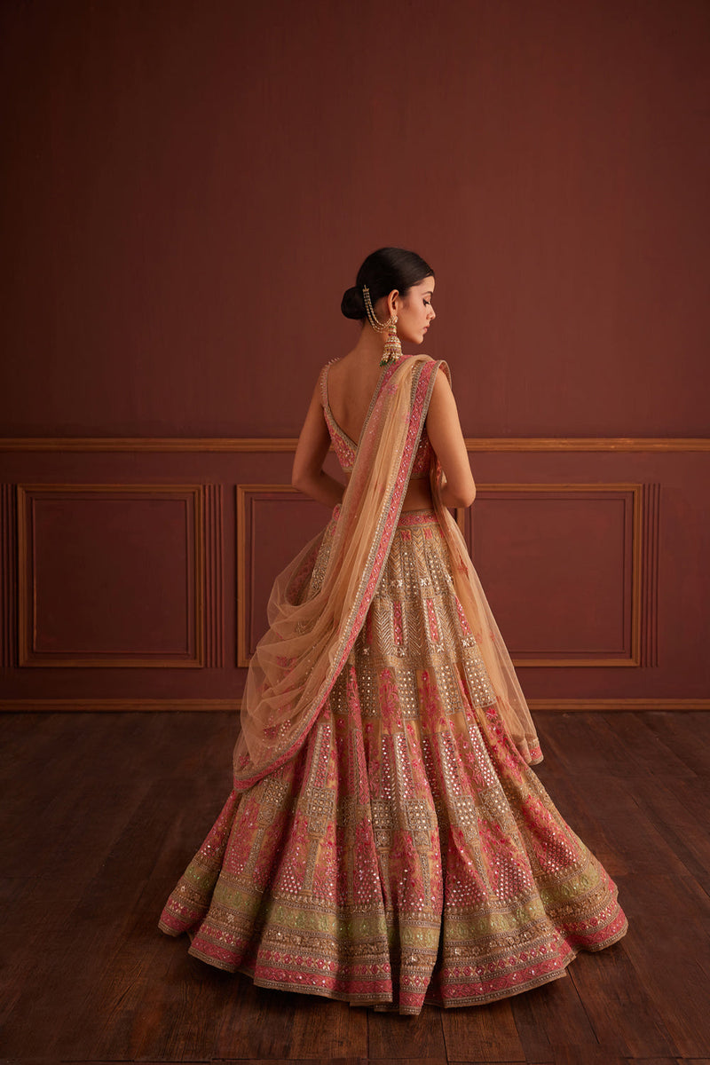 Pink Mirror-Work Lehenga
