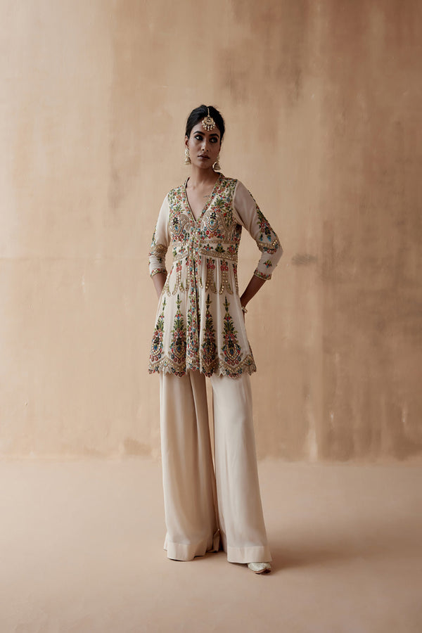 Ivory Kurta With Sharara