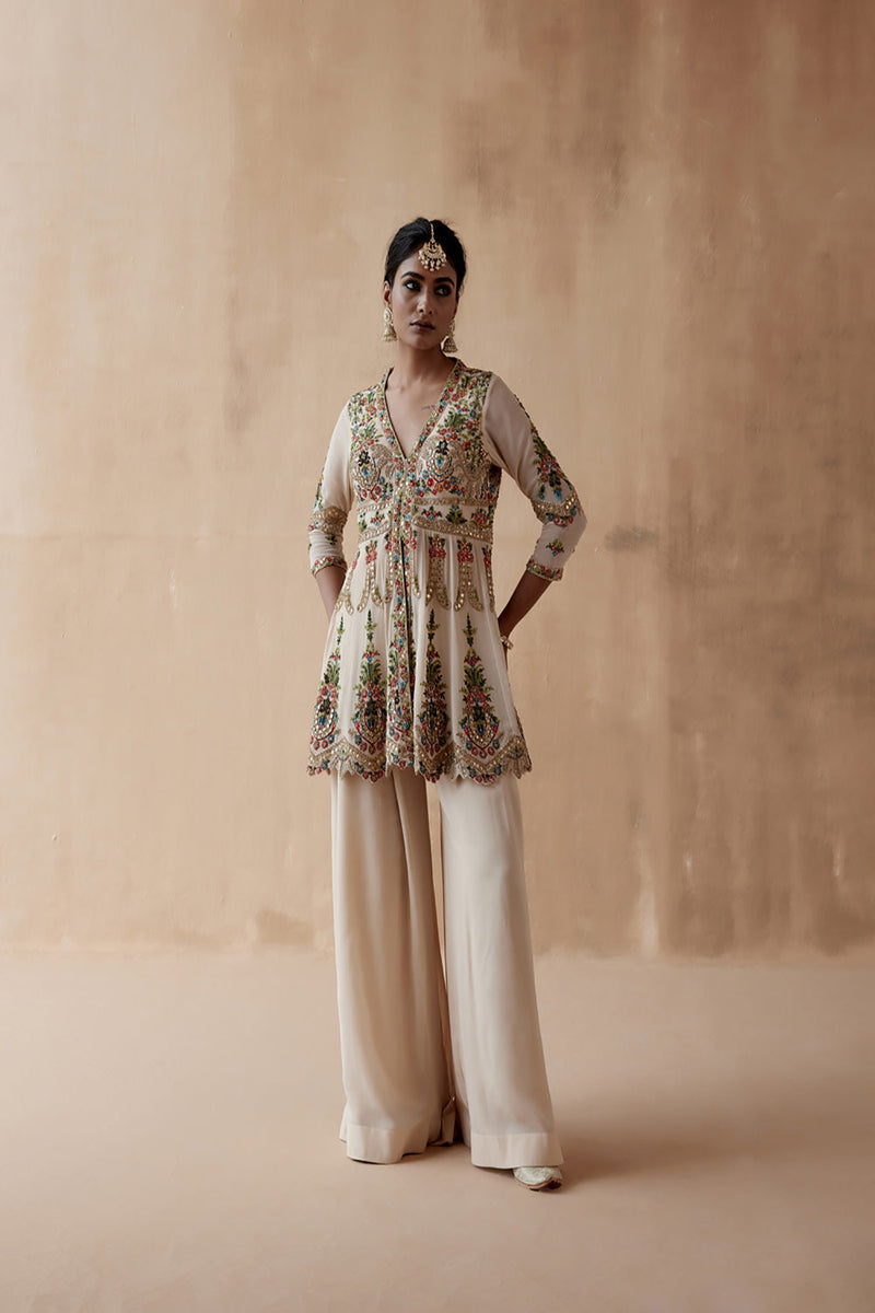 Ivory Kurta With Sharara