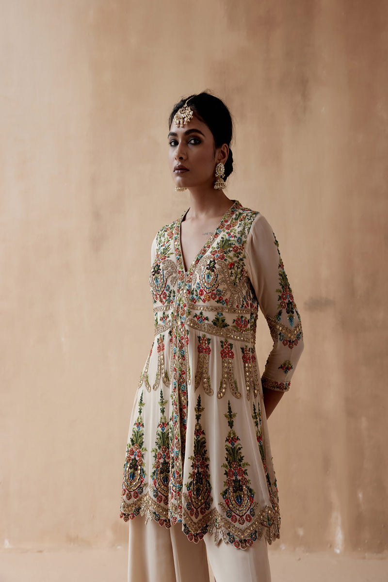 Ivory Kurta With Sharara