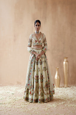 Mint Green Dupion Silk Lehenga Set